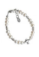 silver adjustable bead christening bracelets for babies